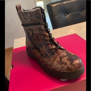 Snakeskin Lace up combat boot